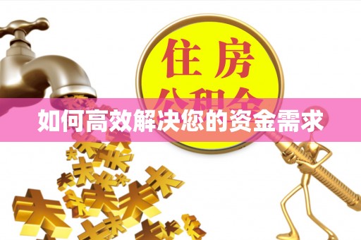 凤庆如何高效解决您的资金需求