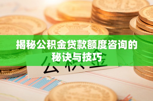 凤庆揭秘公积金贷款额度咨询的秘诀与技巧